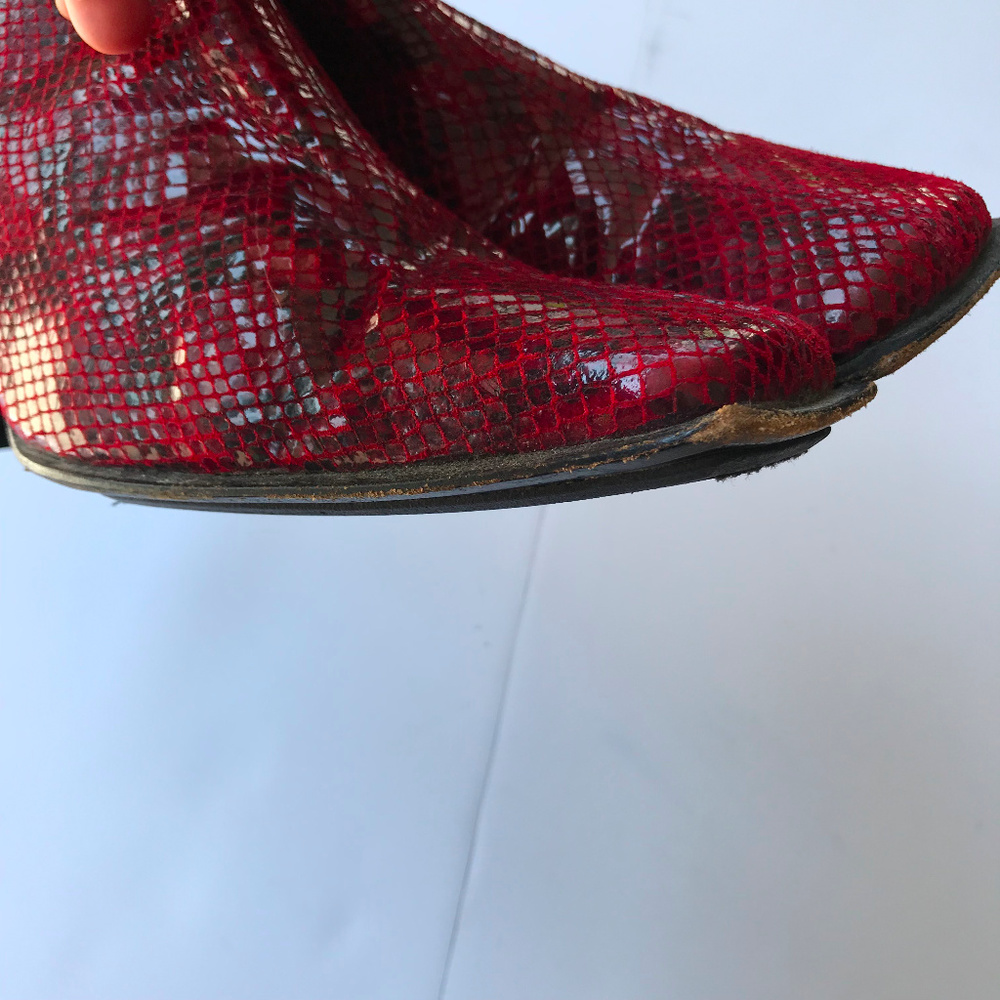 Stuart Weitzman Embossed Python Snakeskin Boots - Picture 7 of 8